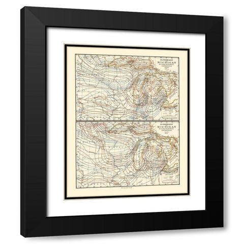 Michigan Climatology Summer to Winter Black Modern Wood Framed Art Print with Double Matting by Tackabury