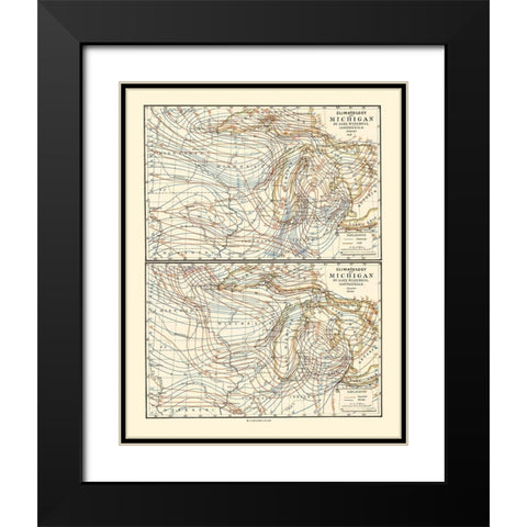 Michigan Climatology Summer to Winter Black Modern Wood Framed Art Print with Double Matting by Tackabury