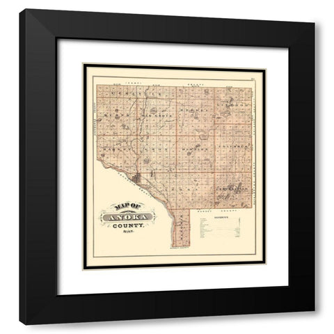 Anoka Minnesota Landowner - Andreas 1874 Black Modern Wood Framed Art Print with Double Matting by Andreas