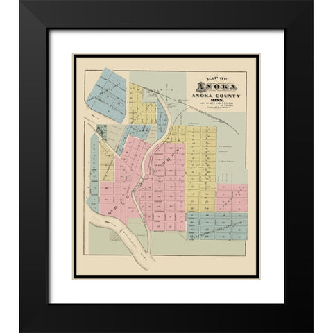 Anoka Minnesota - Andreas 1874 Black Modern Wood Framed Art Print with Double Matting by Andreas