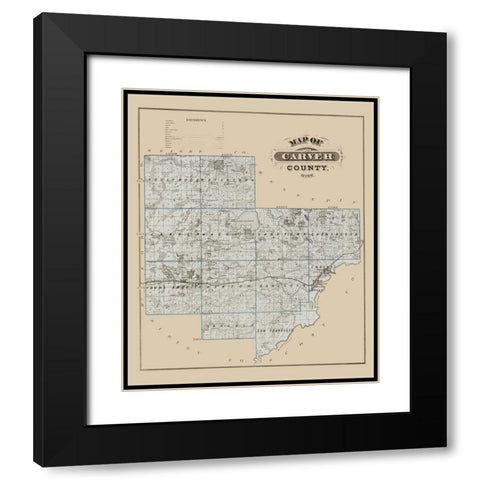 Carver Minnesota Landowner - Andreas 1874 Black Modern Wood Framed Art Print with Double Matting by Andreas