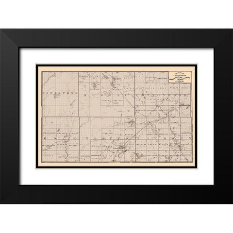 Cottonwood Murray Jackson Nobles Rock Minnesota Black Modern Wood Framed Art Print with Double Matting by Andreas