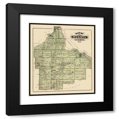 Dakota Minnesota Landowner - Andreas 1873 Black Modern Wood Framed Art Print with Double Matting by Andreas
