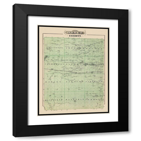 Dodge Minnesota Landowner - Andreas 1874 Black Modern Wood Framed Art Print with Double Matting by Andreas