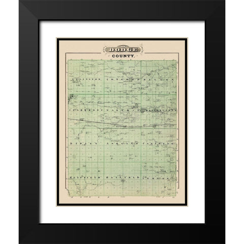 Dodge Minnesota Landowner - Andreas 1874 Black Modern Wood Framed Art Print with Double Matting by Andreas