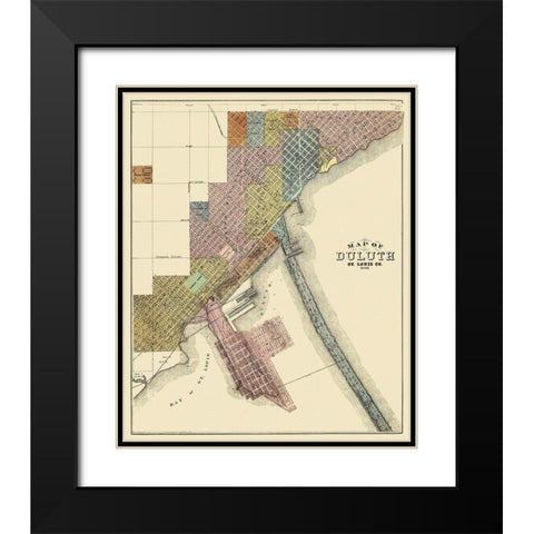 Duluth Minnesota - Andreas 1874 Black Modern Wood Framed Art Print with Double Matting by Andreas