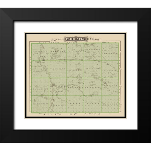 Faribault Minnesota Landowner - Andreas 1874 Black Modern Wood Framed Art Print with Double Matting by Andreas
