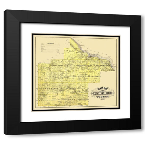 Goodhue Minnesota Landowner - Andreas 1874 Black Modern Wood Framed Art Print with Double Matting by Andreas