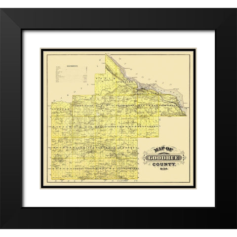 Goodhue Minnesota Landowner - Andreas 1874 Black Modern Wood Framed Art Print with Double Matting by Andreas