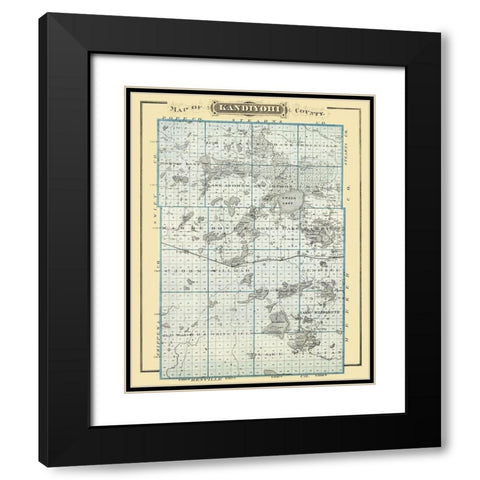 Kandiyohi Minnesota Landowner - Andreas 1874 Black Modern Wood Framed Art Print with Double Matting by Andreas