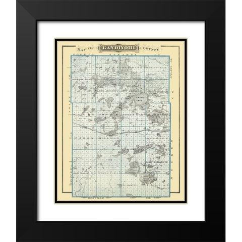 Kandiyohi Minnesota Landowner - Andreas 1874 Black Modern Wood Framed Art Print with Double Matting by Andreas