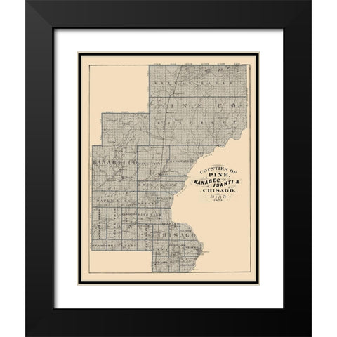Kanabec Isanti Chisago Minnesota Landowner Black Modern Wood Framed Art Print with Double Matting by Andreas