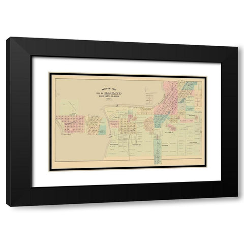 Mankato Minnesota - Andreas 1874 Black Modern Wood Framed Art Print with Double Matting by Andreas