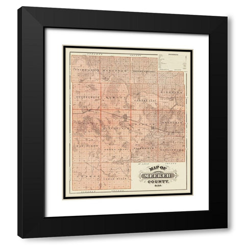 Meeker Minnesota Landowner - Andreas 1874 Black Modern Wood Framed Art Print with Double Matting by Andreas