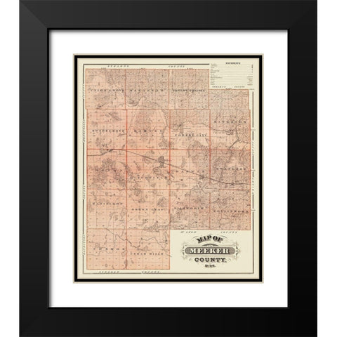 Meeker Minnesota Landowner - Andreas 1874 Black Modern Wood Framed Art Print with Double Matting by Andreas