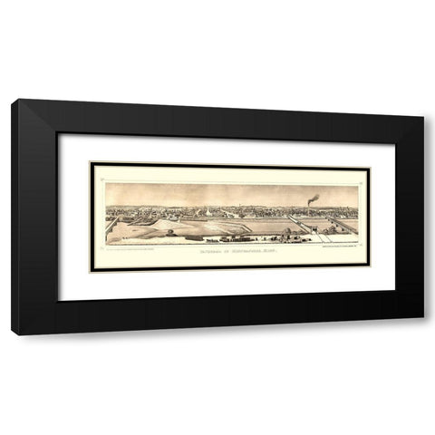 Minneapolis Minnesota - Hageboeck 1873  Black Modern Wood Framed Art Print with Double Matting by Hageboeck