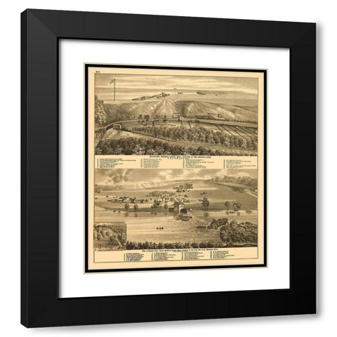 Montevideo Minnesota - Theodore 1874  Black Modern Wood Framed Art Print with Double Matting by Theodore