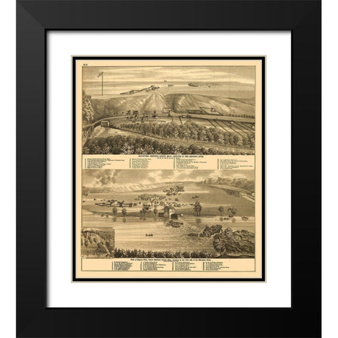 Montevideo Minnesota - Theodore 1874  Black Modern Wood Framed Art Print with Double Matting by Theodore