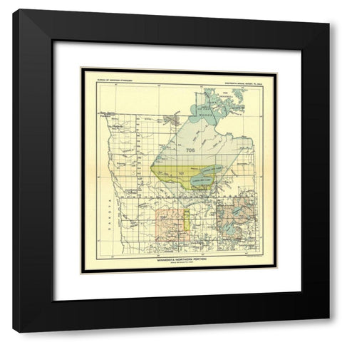 Northern Minnesota - Hoen 1896 Black Modern Wood Framed Art Print with Double Matting by Hoen