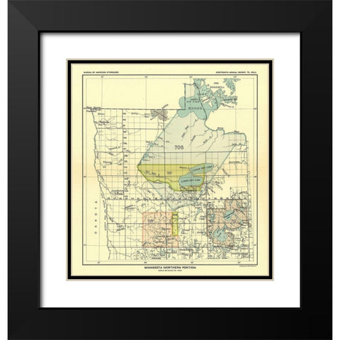 Northern Minnesota - Hoen 1896 Black Modern Wood Framed Art Print with Double Matting by Hoen