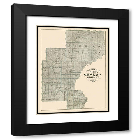 Pine, Kanabec, Isanti Minnesota Landowner Black Modern Wood Framed Art Print with Double Matting by Andreas