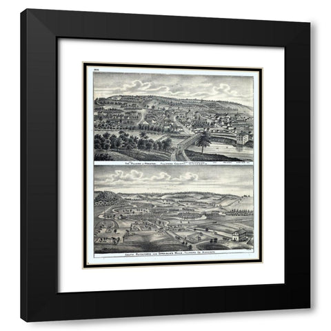 Preston Minnesota - Moore 1874  Black Modern Wood Framed Art Print with Double Matting by Moore