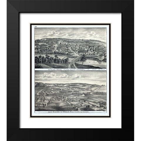 Preston Minnesota - Moore 1874  Black Modern Wood Framed Art Print with Double Matting by Moore