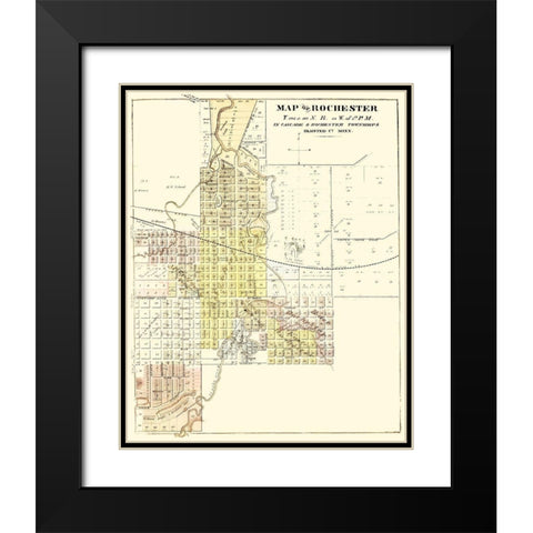 Rochester Minnesota - Andreas 1874 Black Modern Wood Framed Art Print with Double Matting by Andreas