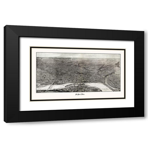 Saint Paul Minnesota - Saint 1906  Black Modern Wood Framed Art Print with Double Matting by Saint