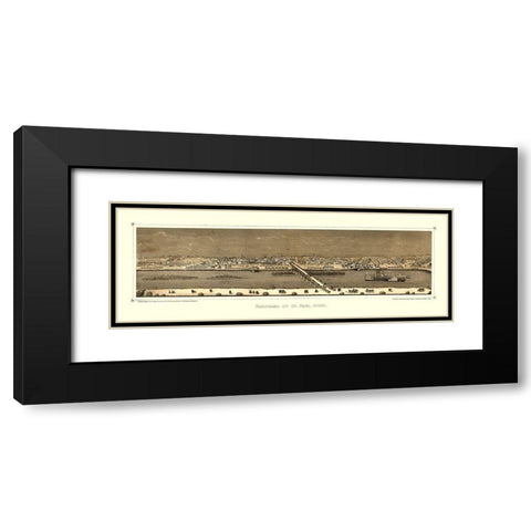 Saint Paul Minnesota - Hageboeck 1873  Black Modern Wood Framed Art Print with Double Matting by Hageboeck