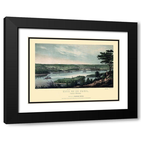 Saint Paul Minnesota - Ritchie 1853  Black Modern Wood Framed Art Print with Double Matting by Ritchie