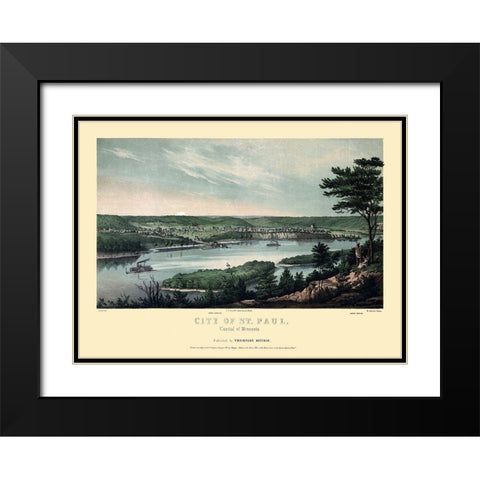 Saint Paul Minnesota - Ritchie 1853  Black Modern Wood Framed Art Print with Double Matting by Ritchie