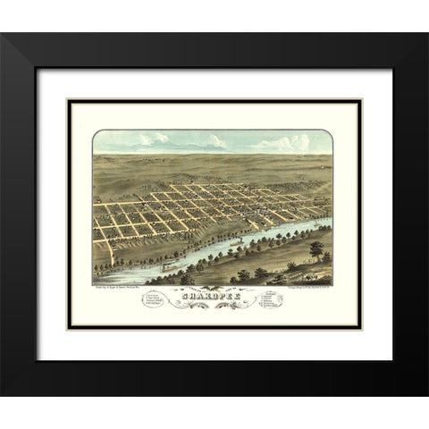 Shakopee Minnesota - Stoner 1869  Black Modern Wood Framed Art Print with Double Matting by Stoner