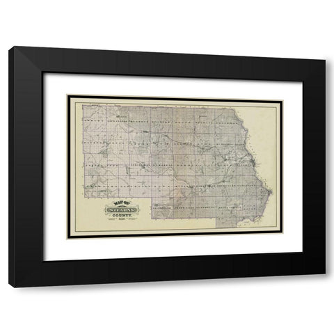 Stearns Minnesota Landowner - Andreas 1874 Black Modern Wood Framed Art Print with Double Matting by Andreas