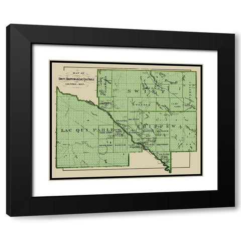 Swift Chippewa Lac Qui Parle Minnesota Landowner Black Modern Wood Framed Art Print with Double Matting by Andreas