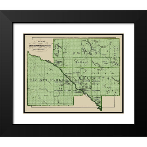 Swift Chippewa Lac Qui Parle Minnesota Landowner Black Modern Wood Framed Art Print with Double Matting by Andreas