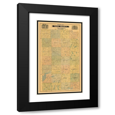 Todd County Minnesota - Budgett 1890  Black Modern Wood Framed Art Print with Double Matting by Budgett