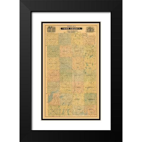 Todd County Minnesota - Budgett 1890  Black Modern Wood Framed Art Print with Double Matting by Budgett