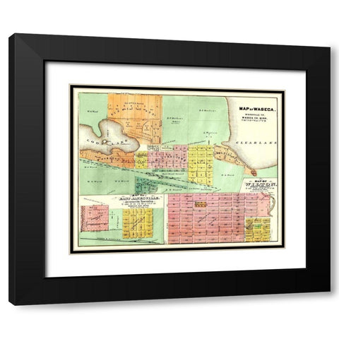 Waseca, Wilton, East Janesville Minnesota Black Modern Wood Framed Art Print with Double Matting by Andreas