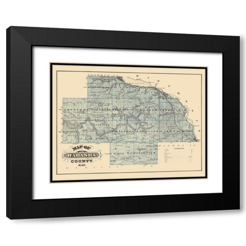 Wabasha Minnesota Landowner - Andreas 1874 Black Modern Wood Framed Art Print with Double Matting by Andreas