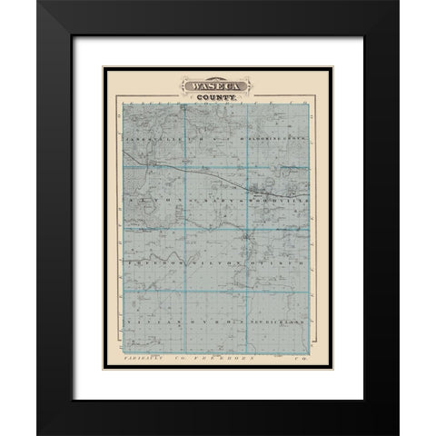 Waseca Minnesota Landowner - Andreas 1874 Black Modern Wood Framed Art Print with Double Matting by Andreas