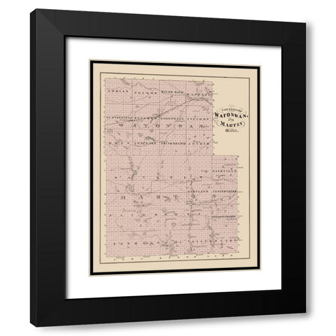 Watonwan  Martin Minnesota Landowner - Andreas Black Modern Wood Framed Art Print with Double Matting by Andreas