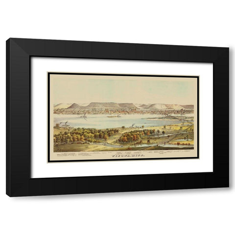 Winona Minnesota - Andreas 1874 Black Modern Wood Framed Art Print with Double Matting by Andreas