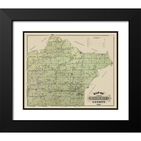 Wright Minnesota Landowner - Andreas 1874 Black Modern Wood Framed Art Print with Double Matting by Andreas