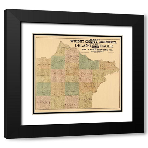 Wright Minnesota Landowner - Hixson 1901 Black Modern Wood Framed Art Print with Double Matting by Hixson
