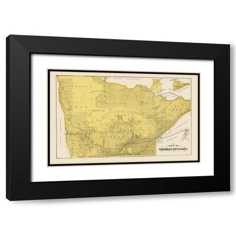 Northern Minnesota - Andreas 1874 Black Modern Wood Framed Art Print with Double Matting by Andreas