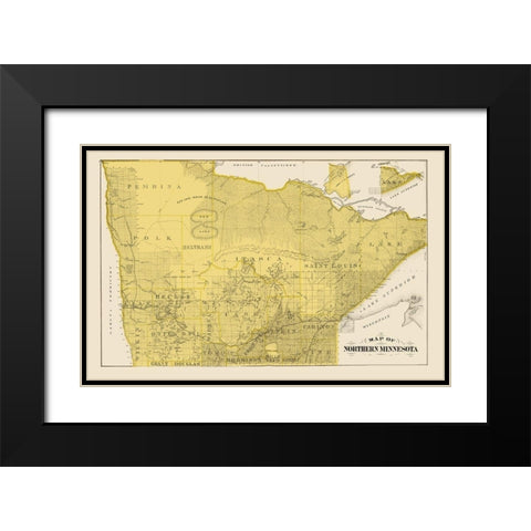 Northern Minnesota - Andreas 1874 Black Modern Wood Framed Art Print with Double Matting by Andreas