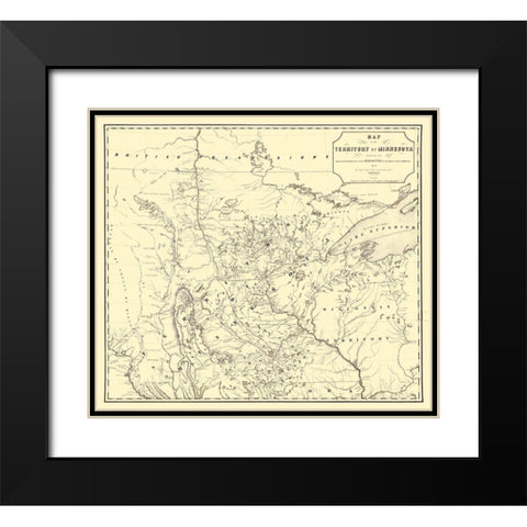 Minnesota Territory - John 1849  Black Modern Wood Framed Art Print with Double Matting by John