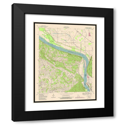 Altenburg Missouri Quad - USGS 1947 Black Modern Wood Framed Art Print with Double Matting by USGS