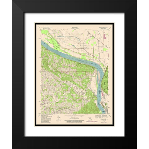 Altenburg Missouri Quad - USGS 1947 Black Modern Wood Framed Art Print with Double Matting by USGS
